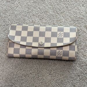 Louis Vuitton Beige and Blue Checkered Wallet
